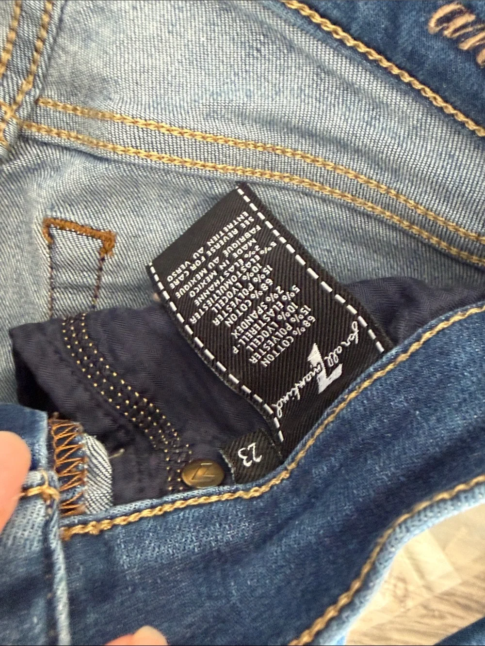 7 For All Mankind Dark Blue High-Rise Straight Jeans